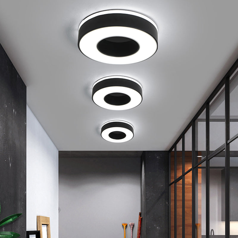 Nordic Style LED Flush Mount Ceiling Light with Acrylic Diffuser for Small Corridors