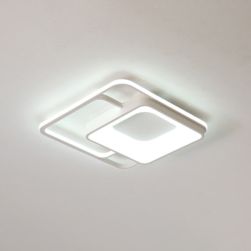 Minimalistic White LED Flush Mount Ceiling Lamp for Bedrooms