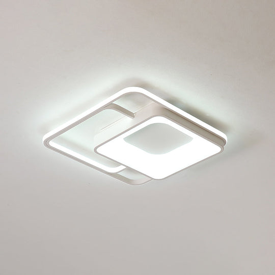 Minimalistic White LED Flush Mount Ceiling Lamp for Bedrooms
