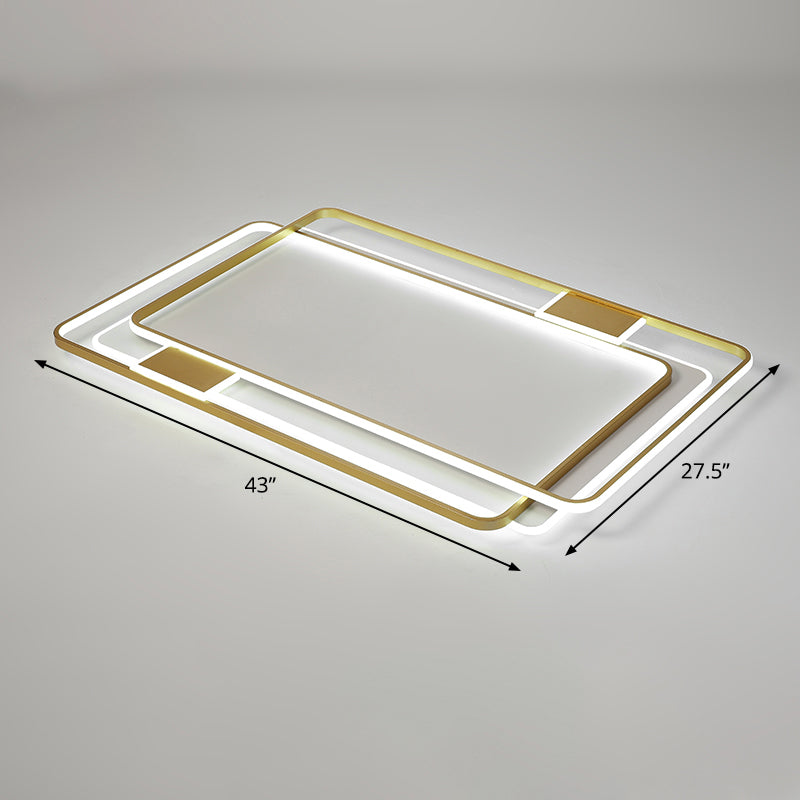 Contemporary Gold LED Ceiling Light for Living Room - Ultra-Thin & Acrylic Flush Mount