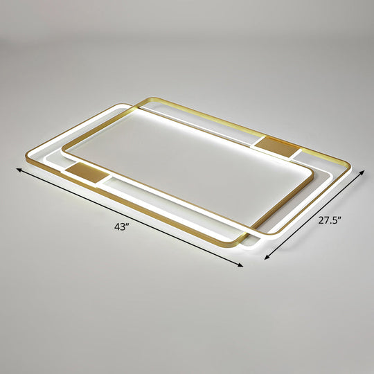 Contemporary Gold Led Ceiling Light For Living Room - Ultra-Thin & Acrylic Flush Mount / 43 White