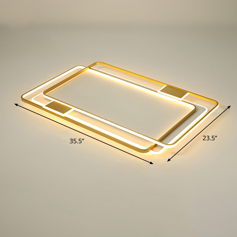 Contemporary Gold LED Ceiling Light for Living Room - Ultra-Thin & Acrylic Flush Mount