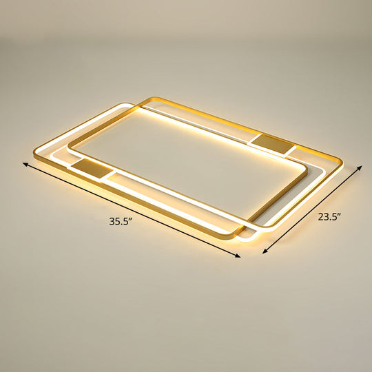 Contemporary Gold LED Ceiling Light for Living Room - Ultra-Thin & Acrylic Flush Mount