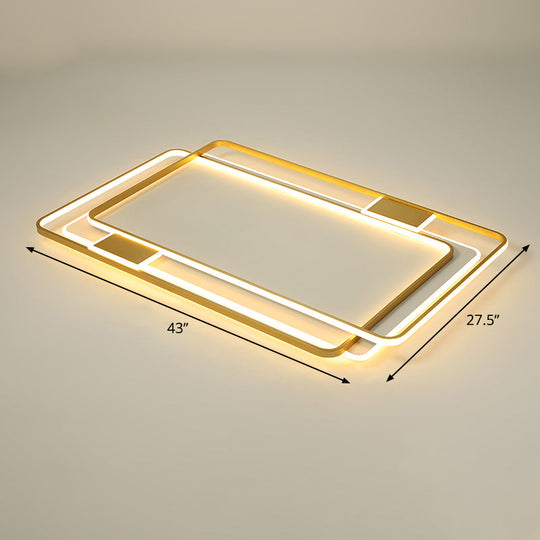 Contemporary Gold Led Ceiling Light For Living Room - Ultra-Thin & Acrylic Flush Mount / 43 Warm