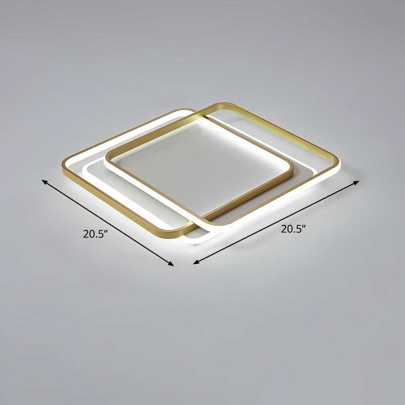 Contemporary Gold LED Ceiling Light for Living Room - Ultra-Thin & Acrylic Flush Mount