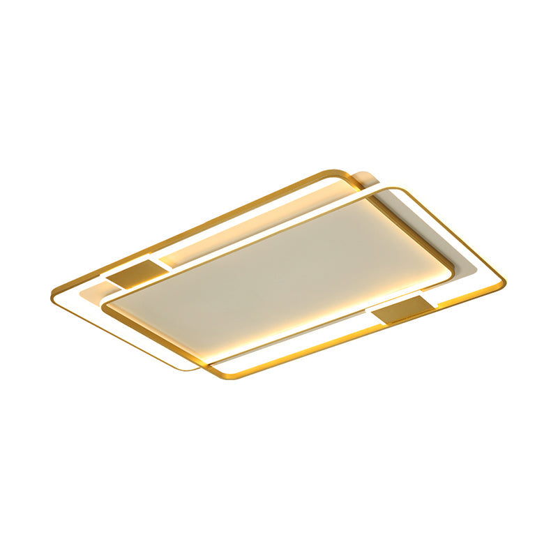 Contemporary Gold LED Ceiling Light for Living Room - Ultra-Thin & Acrylic Flush Mount