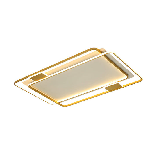 Contemporary Gold Led Ceiling Light For Living Room - Ultra-Thin & Acrylic Flush Mount
