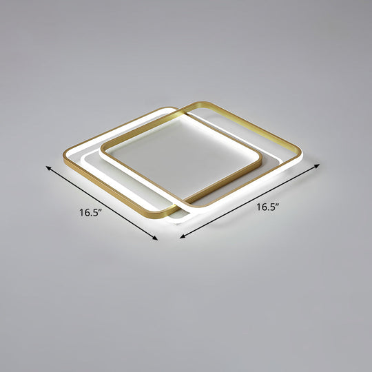 Contemporary Gold LED Ceiling Light for Living Room - Ultra-Thin & Acrylic Flush Mount