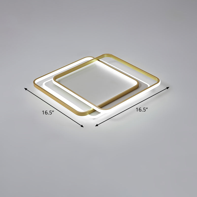 Contemporary Gold Led Ceiling Light For Living Room - Ultra-Thin & Acrylic Flush Mount / 16.5 White