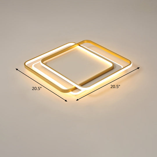 Contemporary Gold LED Ceiling Light for Living Room - Ultra-Thin & Acrylic Flush Mount