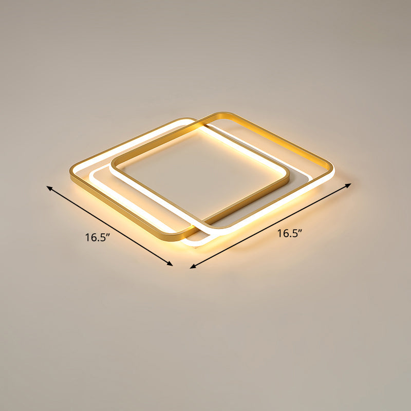 Contemporary Gold LED Ceiling Light for Living Room - Ultra-Thin & Acrylic Flush Mount
