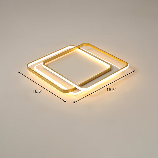 Contemporary Gold LED Ceiling Light for Living Room - Ultra-Thin & Acrylic Flush Mount