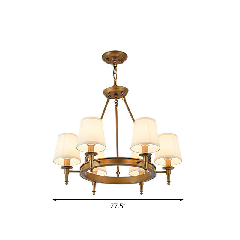 Tapered Fabric Chandelier Ceiling Lamp For Living Room 6 / Bronze