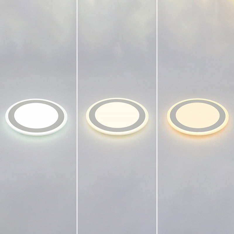 Minimalist White LED Acrylic Disk Flush-Mount Ceiling Light Fixture