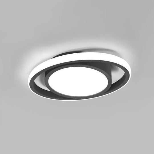 Modern LED Flush Mount Ceiling Light with Elliptical Acrylic Shade