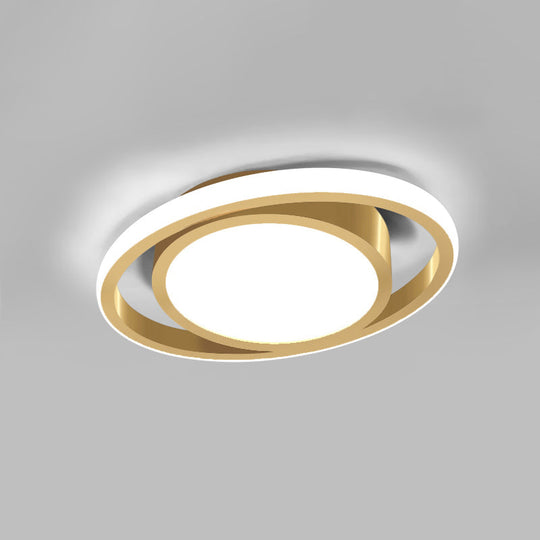 Modern LED Flush Mount Ceiling Light with Elliptical Acrylic Shade