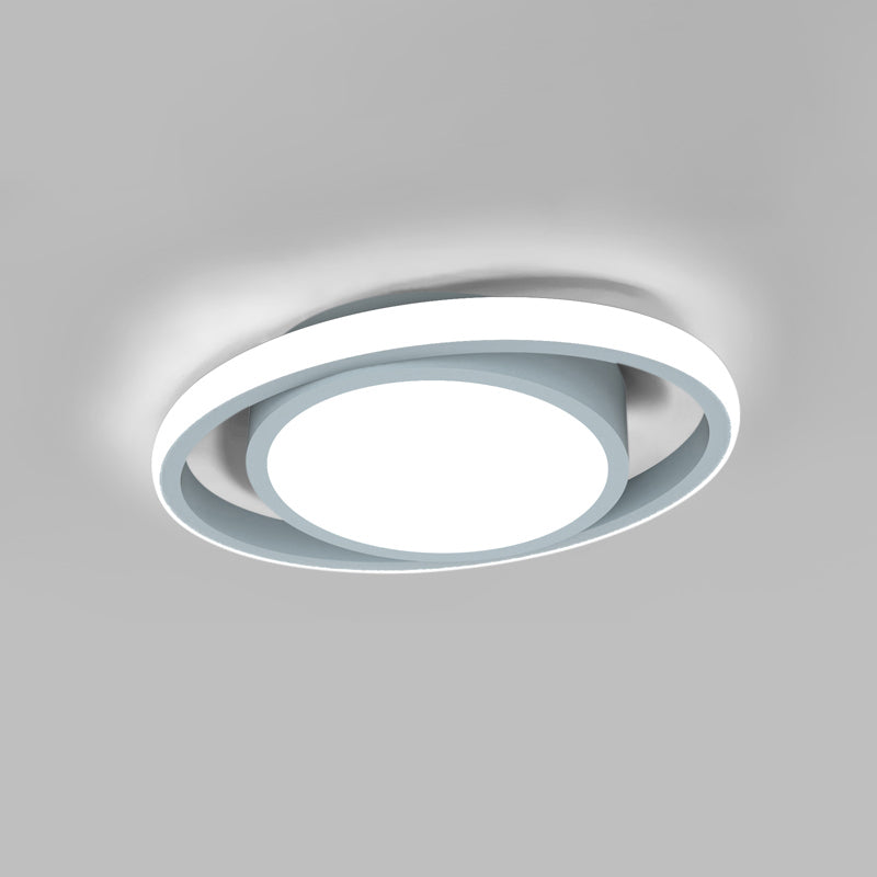 Modern LED Flush Mount Ceiling Light with Elliptical Acrylic Shade