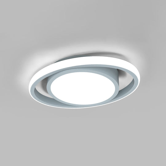 Modern LED Flush Mount Ceiling Light with Elliptical Acrylic Shade