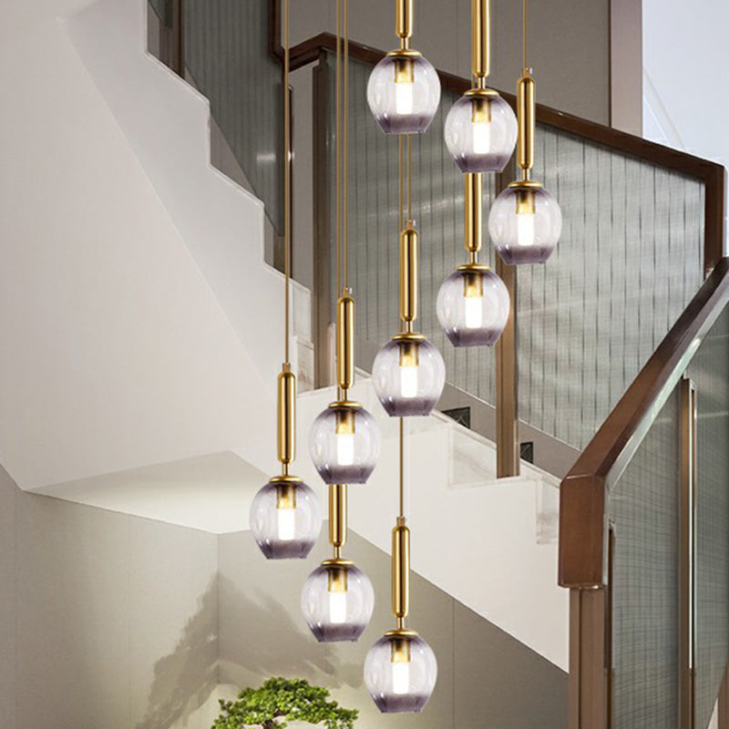 Postmodern Ombre Glass Ceiling Pendant Light for Living Room