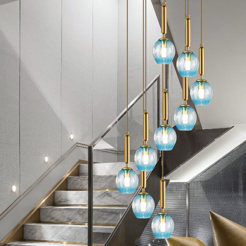 Postmodern Ombre Glass Ceiling Pendant Light for Living Room