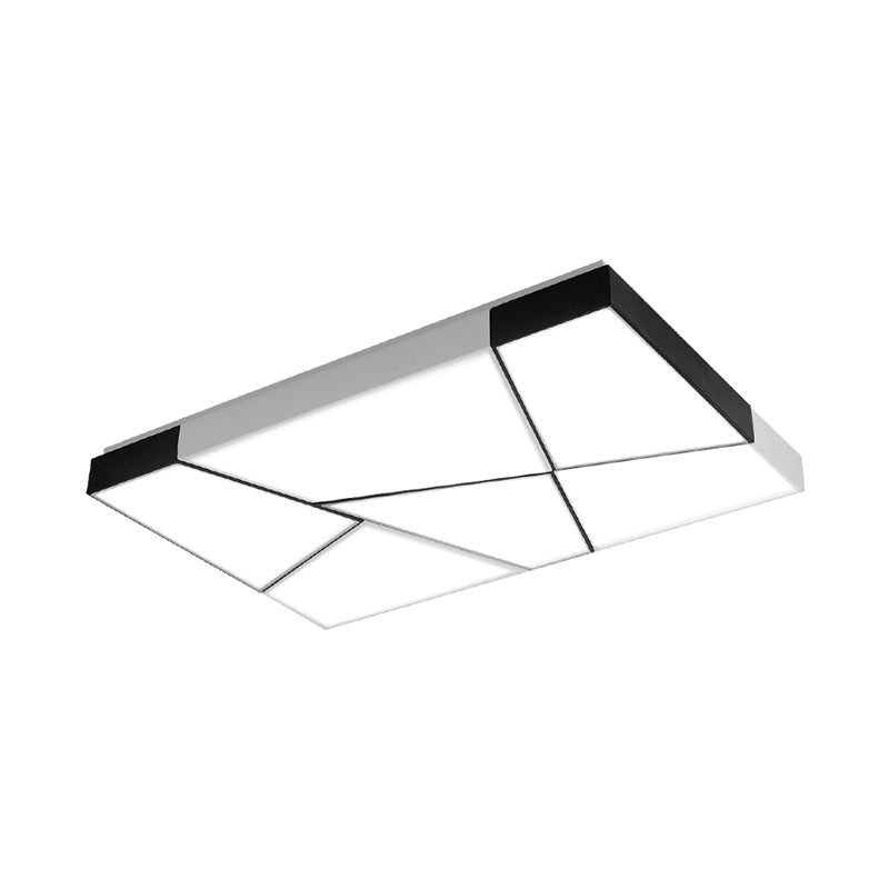 Modern Minimalist LED Ceiling Lamp: Black-White Acrylic Flush Mount Light for Living Room