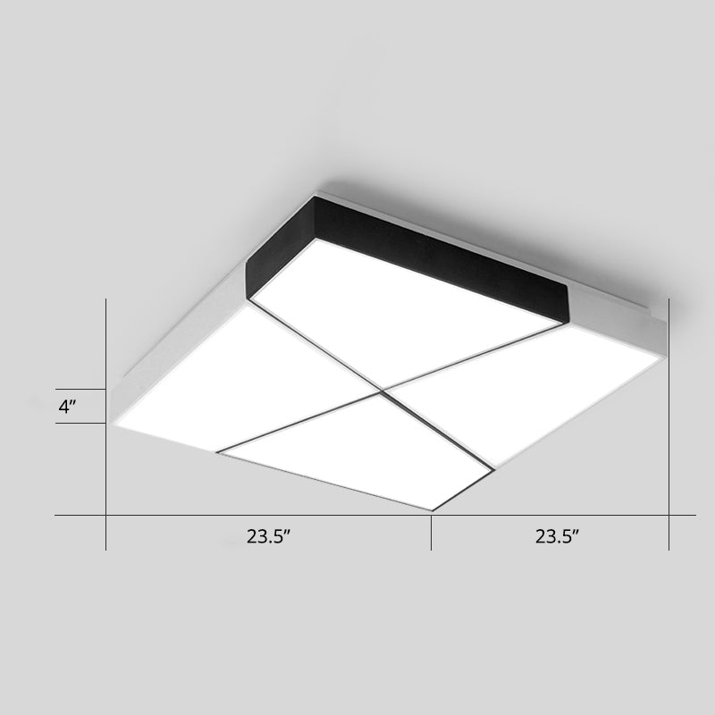 Modern Minimalist LED Ceiling Lamp: Black-White Acrylic Flush Mount Light for Living Room