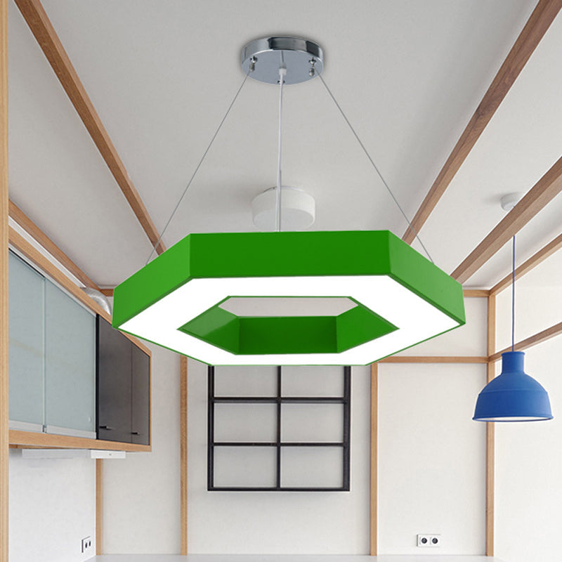 Honeycomb Led Pendant Light In Contemporary Green/Blue/Red With White/Warm/Natural Glow