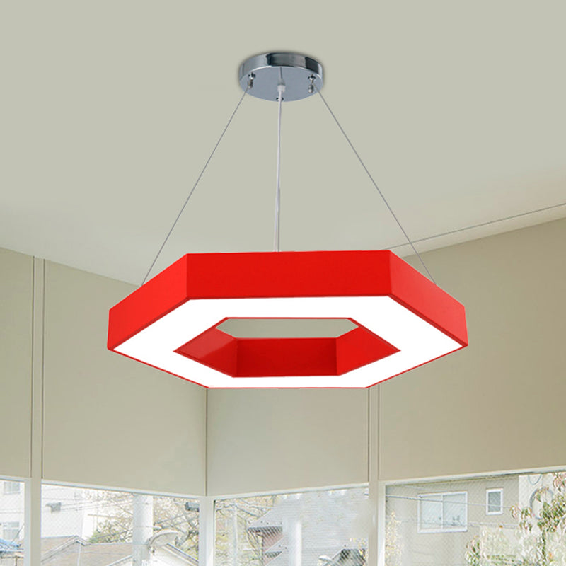 Contemporary LED Honeycomb Pendant Light - Green/Blue/Red in White/Warm/Natural Light