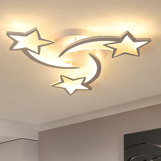 Modern White Acrylic LED Flush Mount Ceiling Light Fixture for Living Room