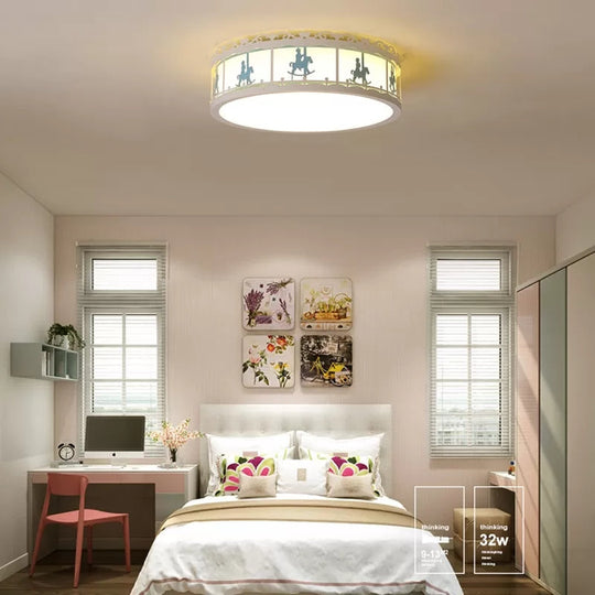 Colorful Round Ceiling Light For Kindergarten With Acrylic Flush Mount
