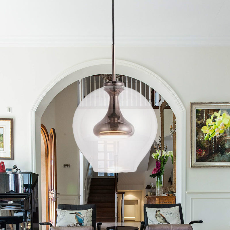 Contemporary Clear Glass Pendant Light: Sphere-Shaped, LED Hanging Lamp Kit in White/Warm Light with Nickle, Gold, or Rose Gold Finish