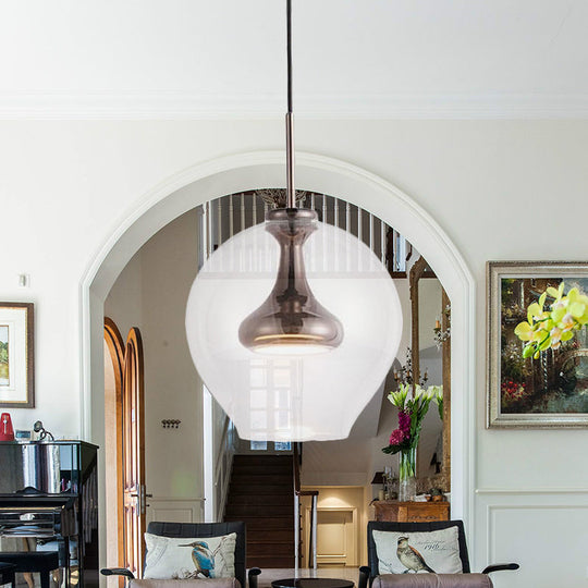 Contemporary Clear Glass Pendant Light: Sphere-Shaped, LED Hanging Lamp Kit in White/Warm Light with Nickle, Gold, or Rose Gold Finish