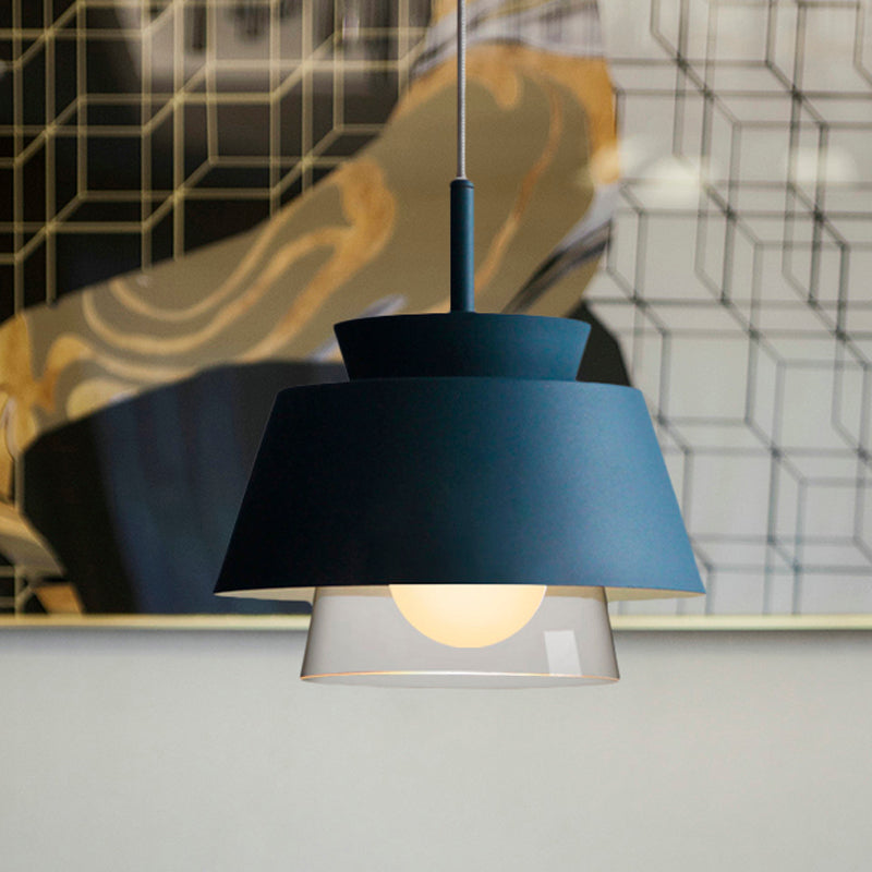 Blue/Green Tapered Hanging Light Macaron Pendant Lamp - Perfect For Dining Room Blue