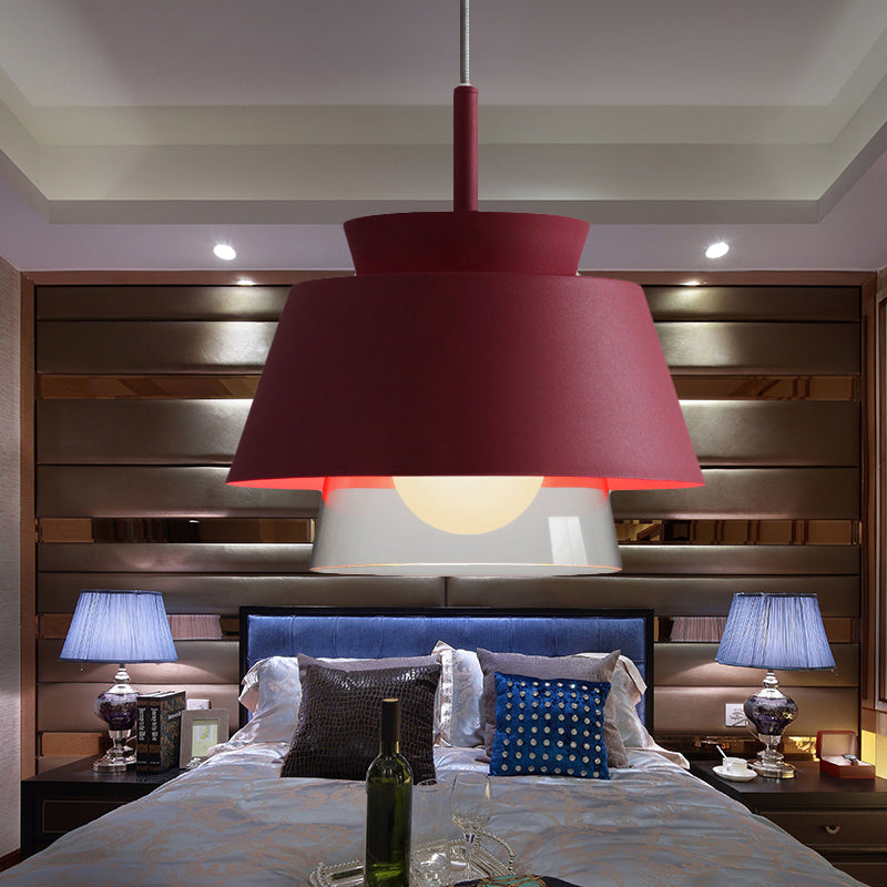 Blue/Green Tapered Hanging Light Macaron Pendant Lamp - Perfect For Dining Room Red