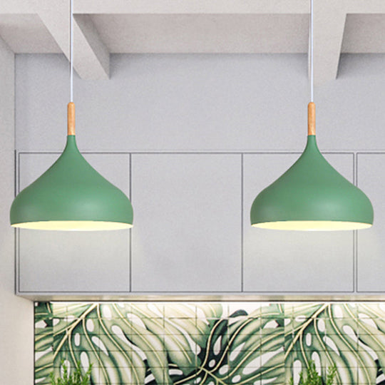 Suspension en forme de larme de 9,5"/12,5"/14"W de style nordique en métal à 1 lumière, noir/blanc/doré