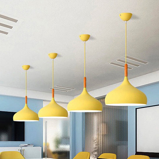 Suspension en forme de larme de 9,5"/12,5"/14"W de style nordique en métal à 1 lumière, noir/blanc/doré