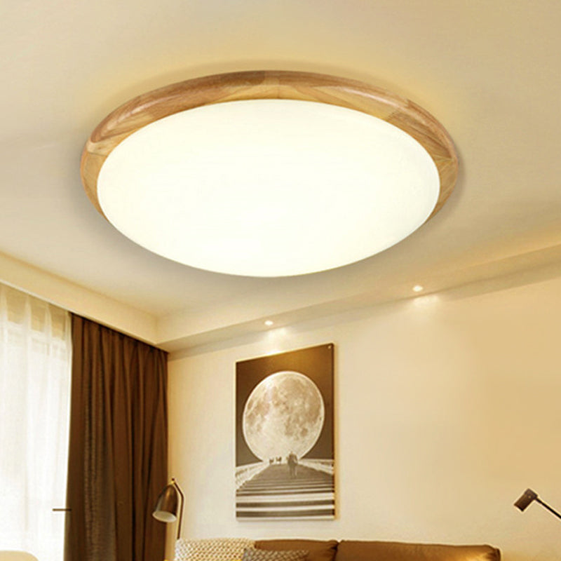 Japanese-style Ceiling Mount Light with Domed Shade for Study Room - Acrylic Lamp in Warm/White