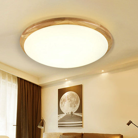 Japanese-style Ceiling Mount Light with Domed Shade for Study Room - Acrylic Lamp in Warm/White