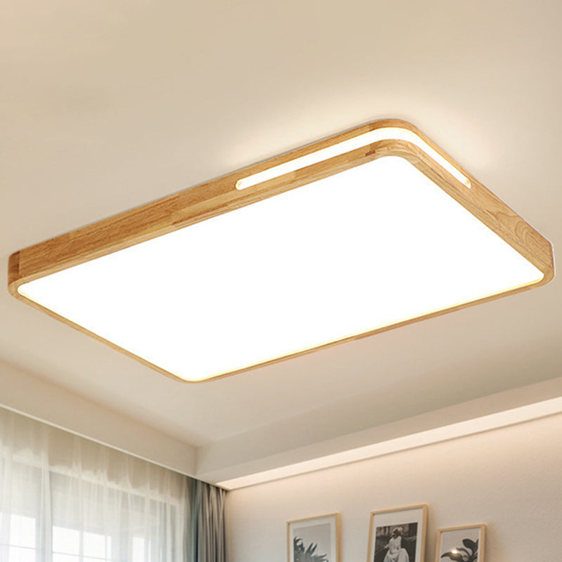 Japanese Style Beige Ceiling Mount Light - Acrylic LED Ceiling Lamp for Study Room