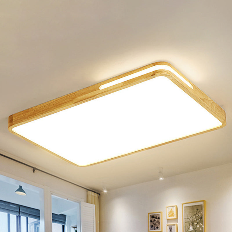 Japanese Style Beige Ceiling Mount Light - Acrylic LED Ceiling Lamp for Study Room