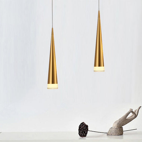 Kit de lampe suspendue conique : lampe suspendue simple en métal noir/argenté/doré en blanc chaud/neutre