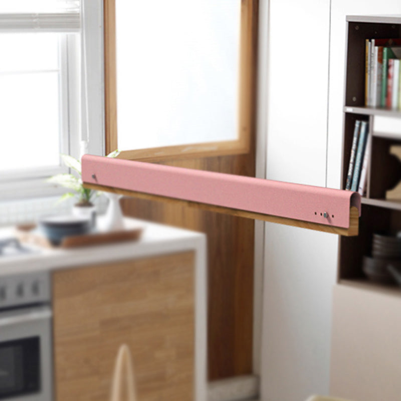 Plafonnier suspendu rectangulaire moderne en bois et métal - 23,5"/35,5"/47" de large - 1 lampe - Kit de lampe suspendue blanc/rose/jaune