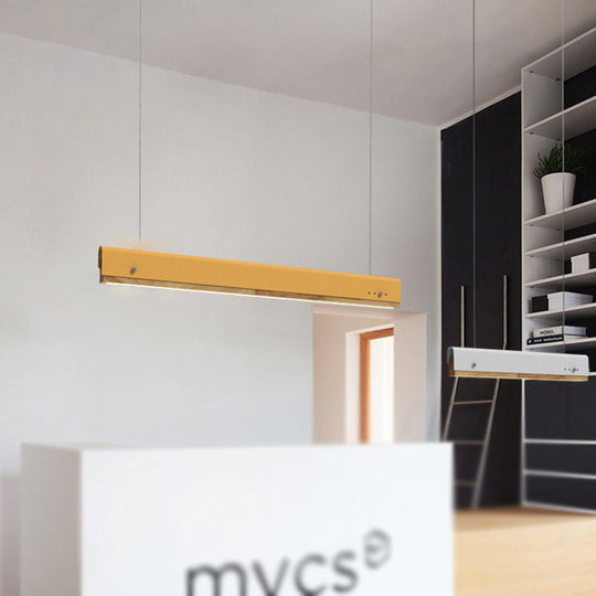 Plafonnier suspendu rectangulaire moderne en bois et métal - 23,5"/35,5"/47" de large - 1 lampe - Kit de lampe suspendue blanc/rose/jaune