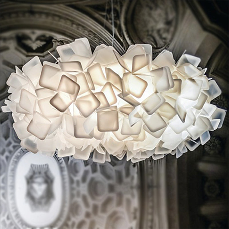 Contemporary Blossom Drop Pendant Ceiling Lamp - Brown/Blue/Purple - 21"/27.5" Wide - 1-Light Acrylic - Living Room