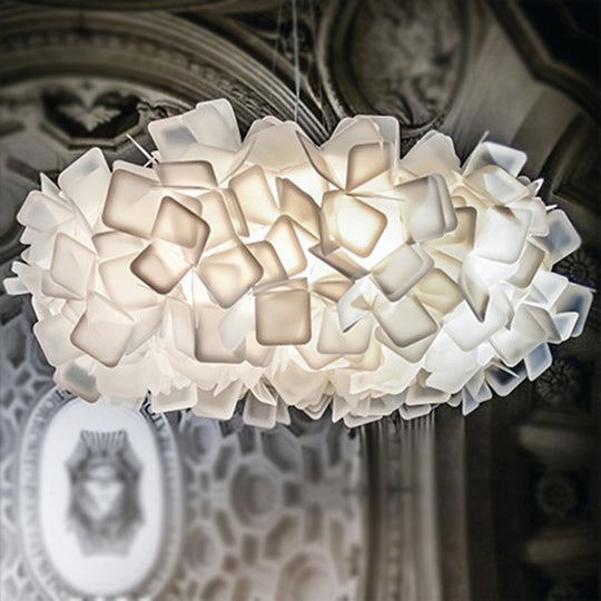 Contemporary Blossom Drop Pendant Ceiling Lamp - Brown/Blue/Purple - 21"/27.5" Wide - 1-Light Acrylic - Living Room