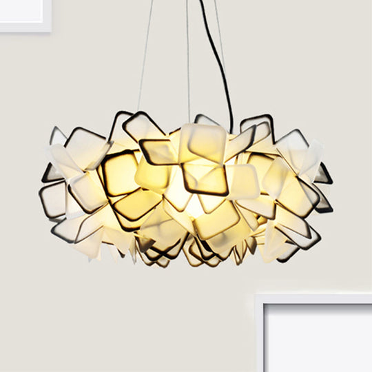 Contemporary Brown/Blue/Purple Blossom Drop Pendant Ceiling Lamp - 21/27.5 Wide 1-Light Acrylic