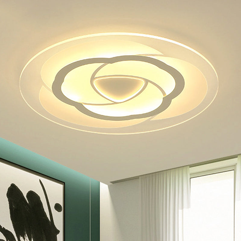 Modern Floral Flushmount LED Ceiling Light in Warm/White, 16"/19.5"/23.5" Wide