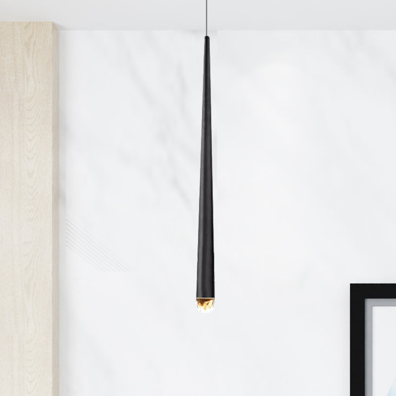 Modern Metal LED Ceiling Pendant Light - Adjustable Cord - Black/Brass - Ideal for Minimalist Living Rooms