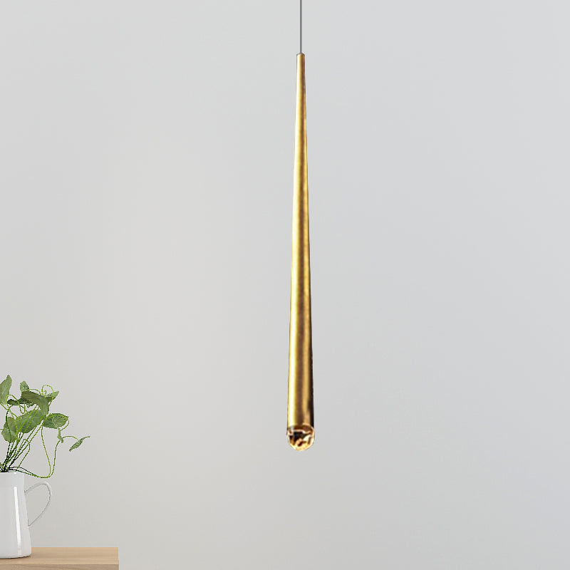 Modern Metal LED Ceiling Pendant Light - Adjustable Cord - Black/Brass - Ideal for Minimalist Living Rooms