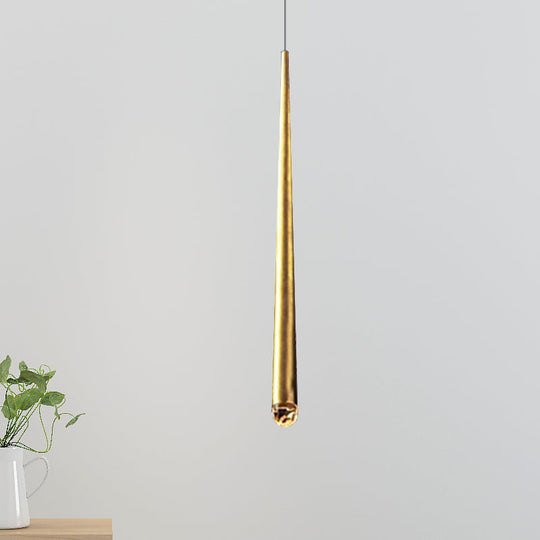 Modern Metal LED Ceiling Pendant Light - Adjustable Cord - Black/Brass - Ideal for Minimalist Living Rooms